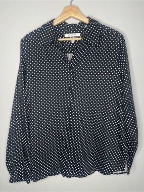Foxcroft Wrinkle-Free Polka Dot Button Up Blouse (16)
